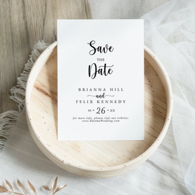 Minimalist Calligraphy Wedding  Save The Date (Creator Uploaded)