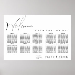 Minimalist Calligraphy Wedding Seating Chart 