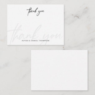 Minimalist Calligraphy Wedding Simple thank  Card