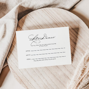 Minimalist Calligraphy Wedding Song Request Card