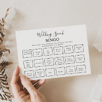 Minimalist Calligraphy Wedding Speech Bingo