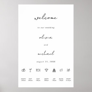 Minimalist Calligraphy Wedding Welcome Poster