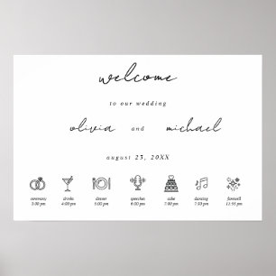 Minimalist Calligraphy Wedding Welcome Poster