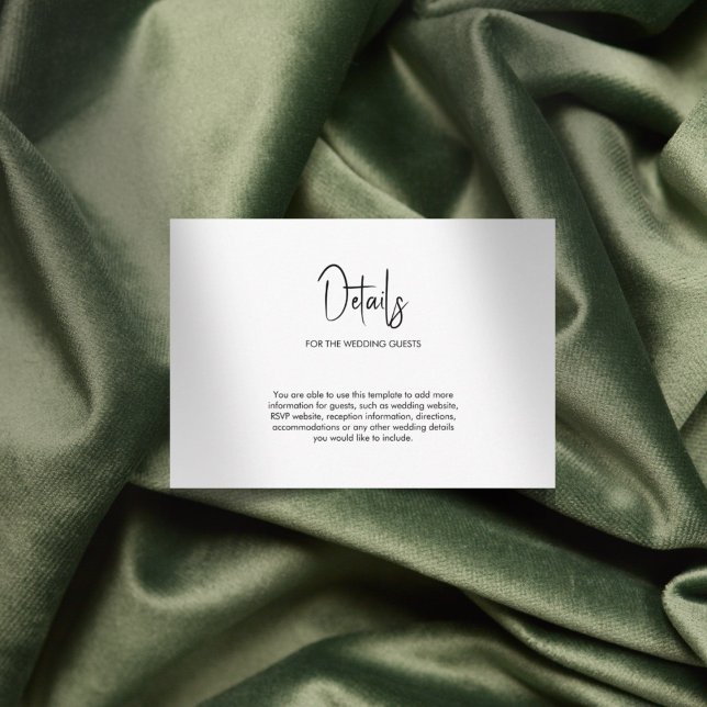 Minimalist calligraphy wedding white enclosure card (Creator Uploaded)