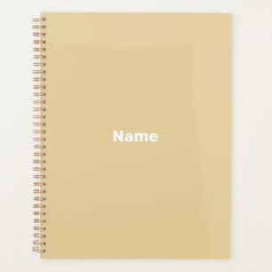 Minimalist camel beige custom name year monogram planner