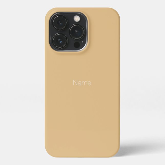 Minimalist camel custom name monogram solid plain iPhone case (Back)