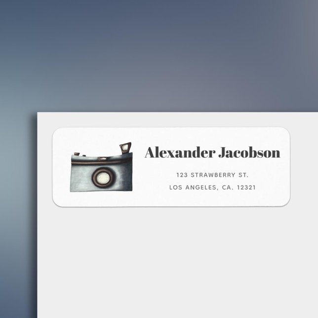 Minimalist Camera Photography Return Address Label (Creator Uploaded)