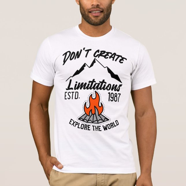 Minimalist Campfire Icon Design, Camping  T-Shirt (Front)