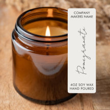 Minimalist Candle Jar Thin Vertical Label Set