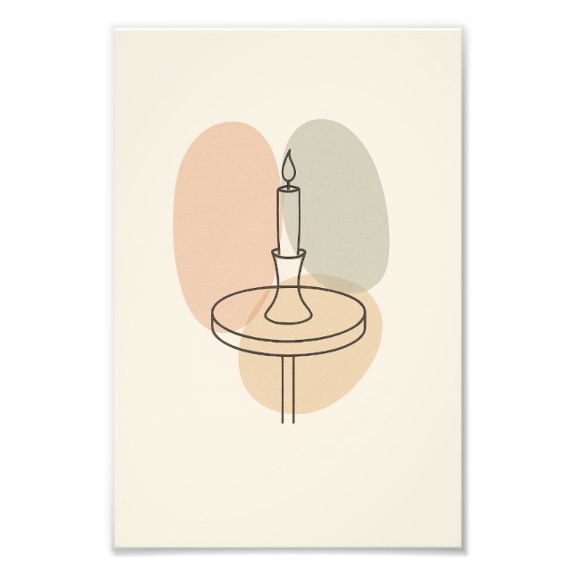 Minimalist Candle Line Art Poster (Front)