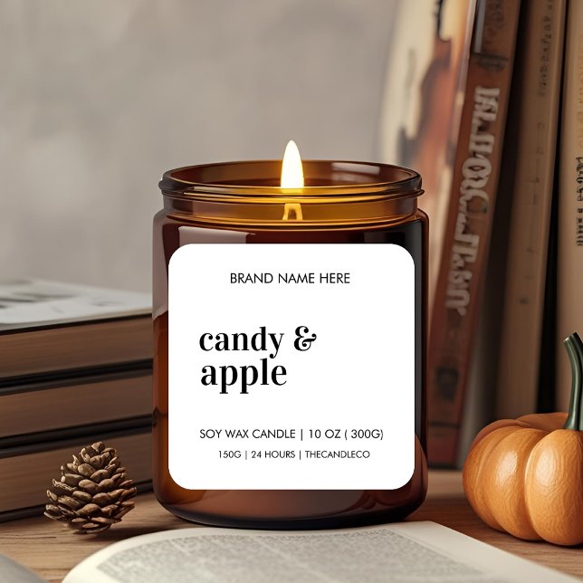 Minimalist Candy Apple Candle Label Modern (Creator Uploaded)