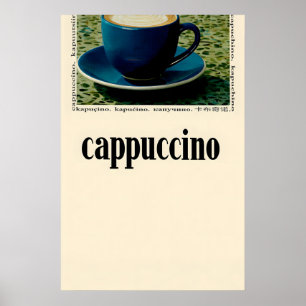 Minimalist Cappuccino Coffee Poster Modern Kitchen