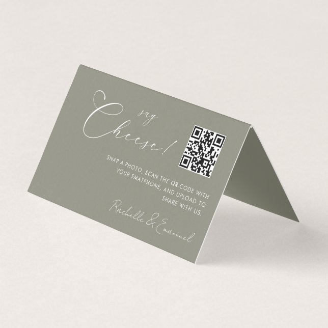Minimalist Capture The Love QR code Folded Card (Front)