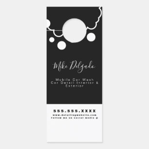 Minimalist Car Wash Mobile Detail Interior Logo Door Hanger