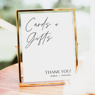 Minimalist Cards and Gifts Sign | Gift Table