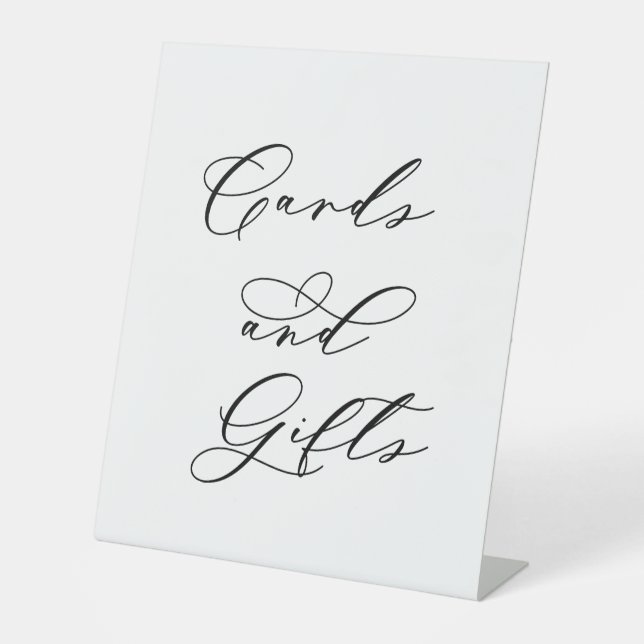 Minimalist Cards and Gifts Wedding Sign | Elegant  (Front)
