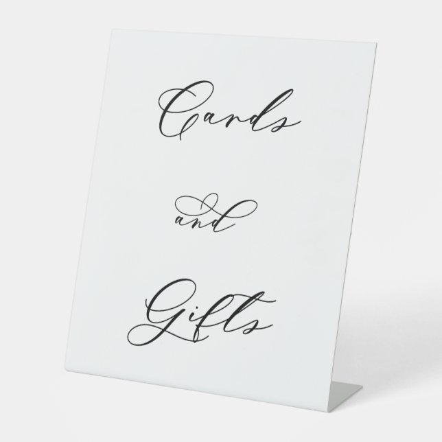 Minimalist Cards and Gifts Wedding Sign | Elegant  (Front)