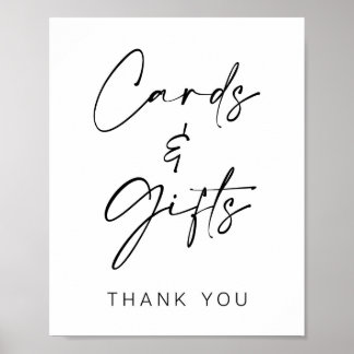 Minimalist Cards and Gifts Wedding Table Sign
