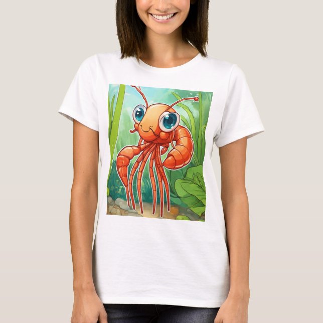 "Minimalist Cartoon Cancer Sticker Design T-Shirt" T-Shirt (Front)