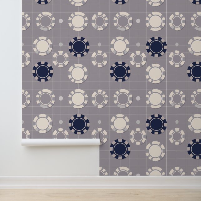 Minimalist Casino Chip Grid Pattern Modern Design Wallpaper (Application)