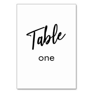 Minimalist Casual Handwriting Typography Table Number