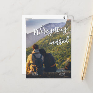 Minimalist casual photo wedding  postcard