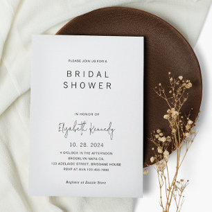 Minimalist Casual Script Bridal Shower Invitation