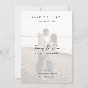 Minimalist casual trendy wedding photo save the date