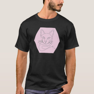 Minimalist Cat Head Line Art Drawing Nfts Aestheti T-Shirt