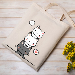 Minimalist Cat Illustration Totebag Tote Bag