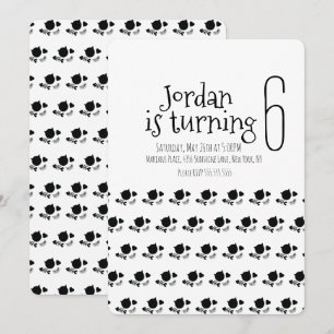 Minimalist Cat Kitten Pet Paws Birthday Party Invitation