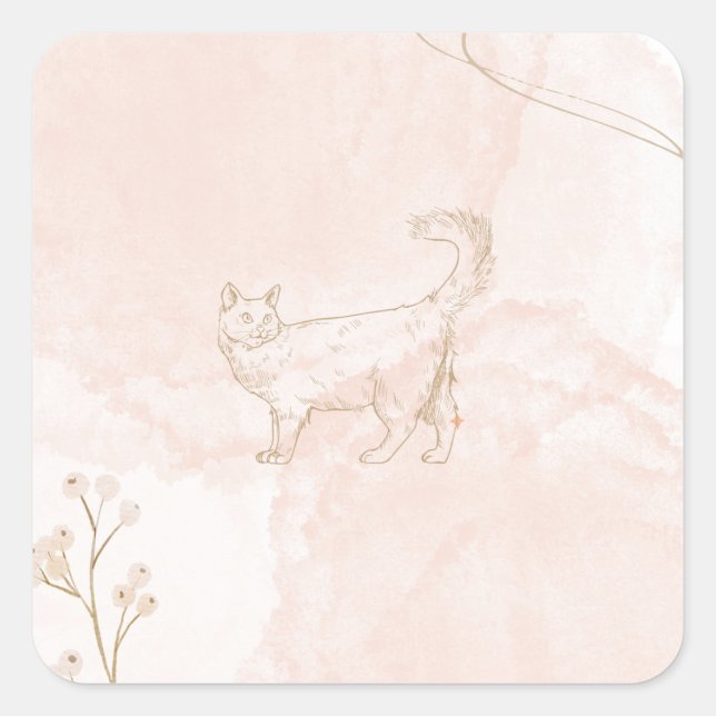 Minimalist Cat sticker (Front)