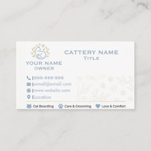 Minimalist Cattery & Pet Boarding Business Card