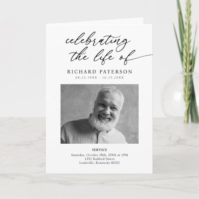 Minimalist Celebration of Life Funeral Program (Front)