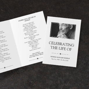 Minimalist Celebration of Life Funeral Program
