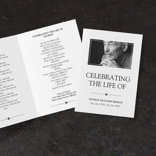 Minimalist Celebration of Life Funeral Program (Creator Uploaded)