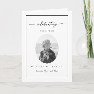 Minimalist Celebration of Life Memorial Funeral  Program