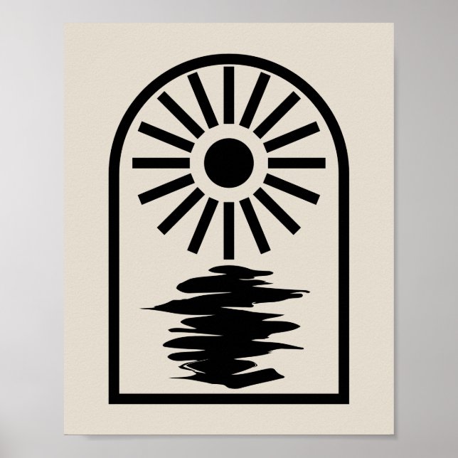 Minimalist Celestial Sun and water Poster (Front)