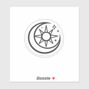 Minimalist Celestial Sun Moon Car Decal Sticker