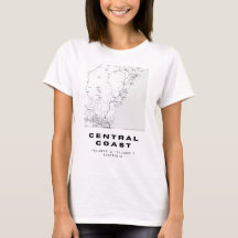 Minimalist Central Coast Map with Coordinates