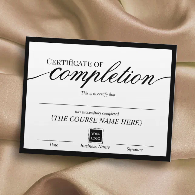 Minimalist Certificate of Completion Award | Zazzle