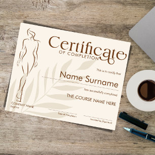 Minimalist Certificate of Completion Body Sculptin