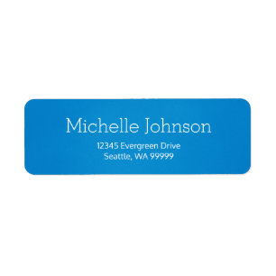 Minimalist Cerulean Blue Grainy Return Address Label