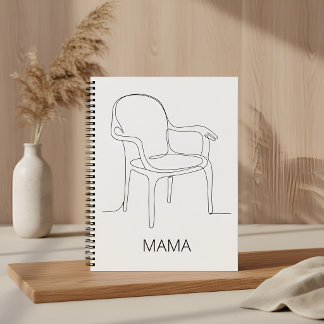 Minimalist Chair of Support Line Art for mum Notebook