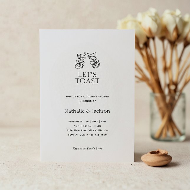Minimalist Champagne Couple Shower Bridal Invitation (Creator Uploaded)