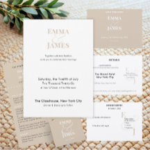 Minimalist Champagne Small 2 RSVP Card | QR Code
