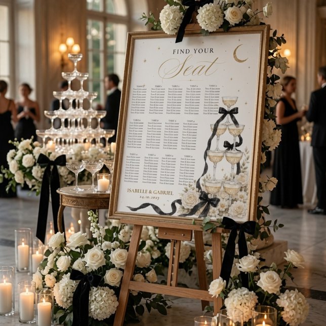 Minimalist Champagne Tower Wedding Seating Chart  (Creator Uploaded)