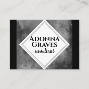 minimalist charcoal gray and white geometric  business card