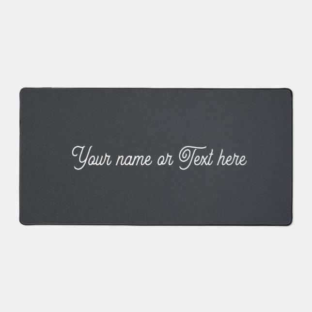 Minimalist Charcoal Grey Grainy Texture Desk Mat (Front)