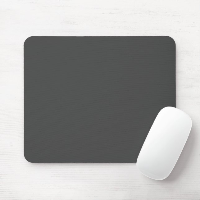 Minimalist charcoal grey solid plain simple mouse pad (With Mouse)